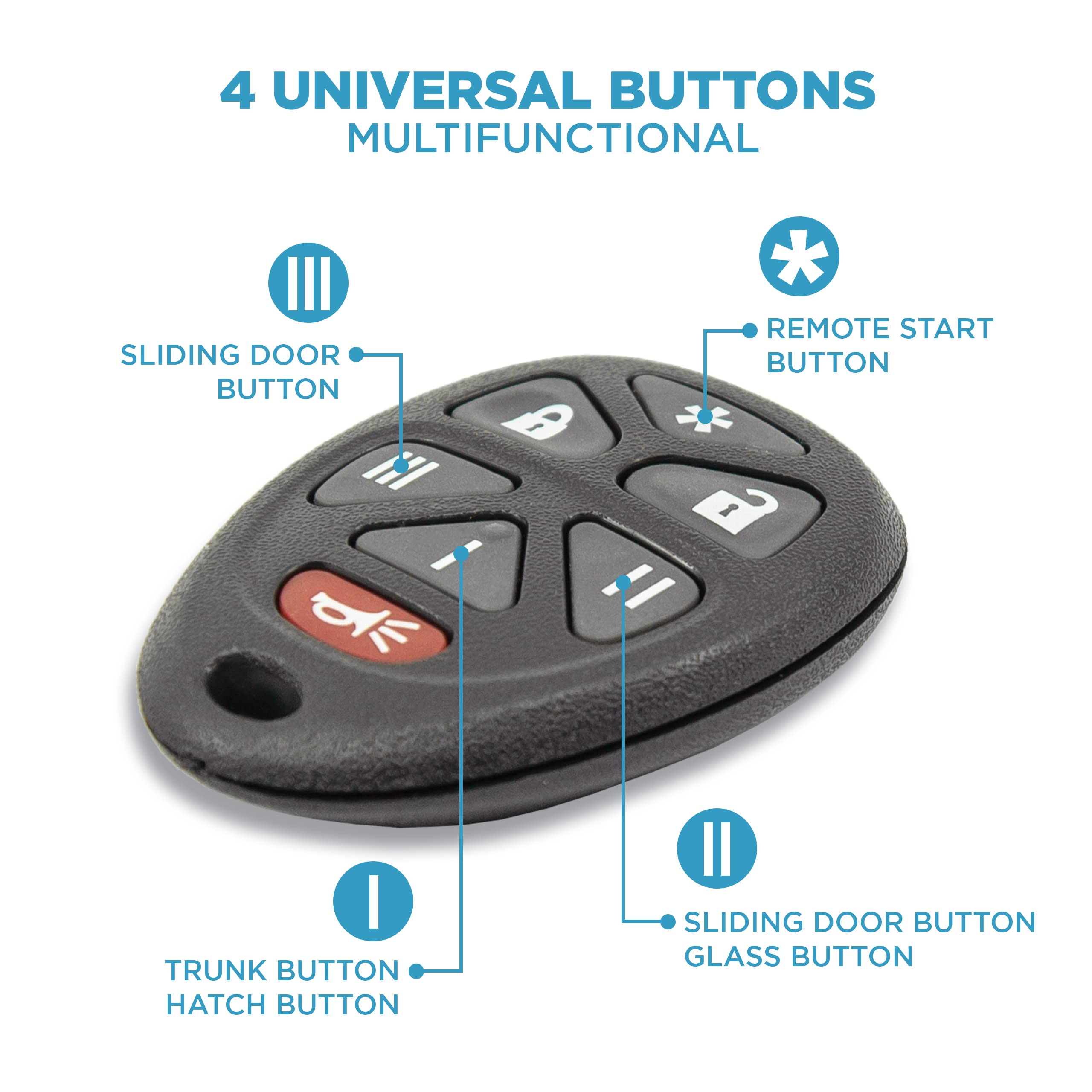 Oem Keys 6-Button Keyless Entry Remote Key Fob Replacement - OEM Board ...