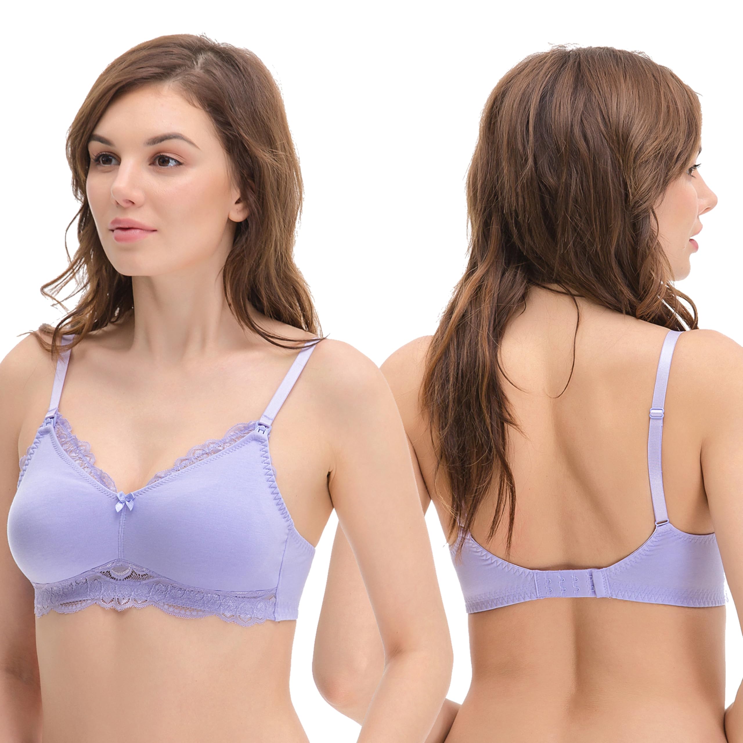 Curve Muse Lot de 2 ou 3 Soutiens-Gorge Balconnet en Dentelle de Coton Non doublés pour Femme