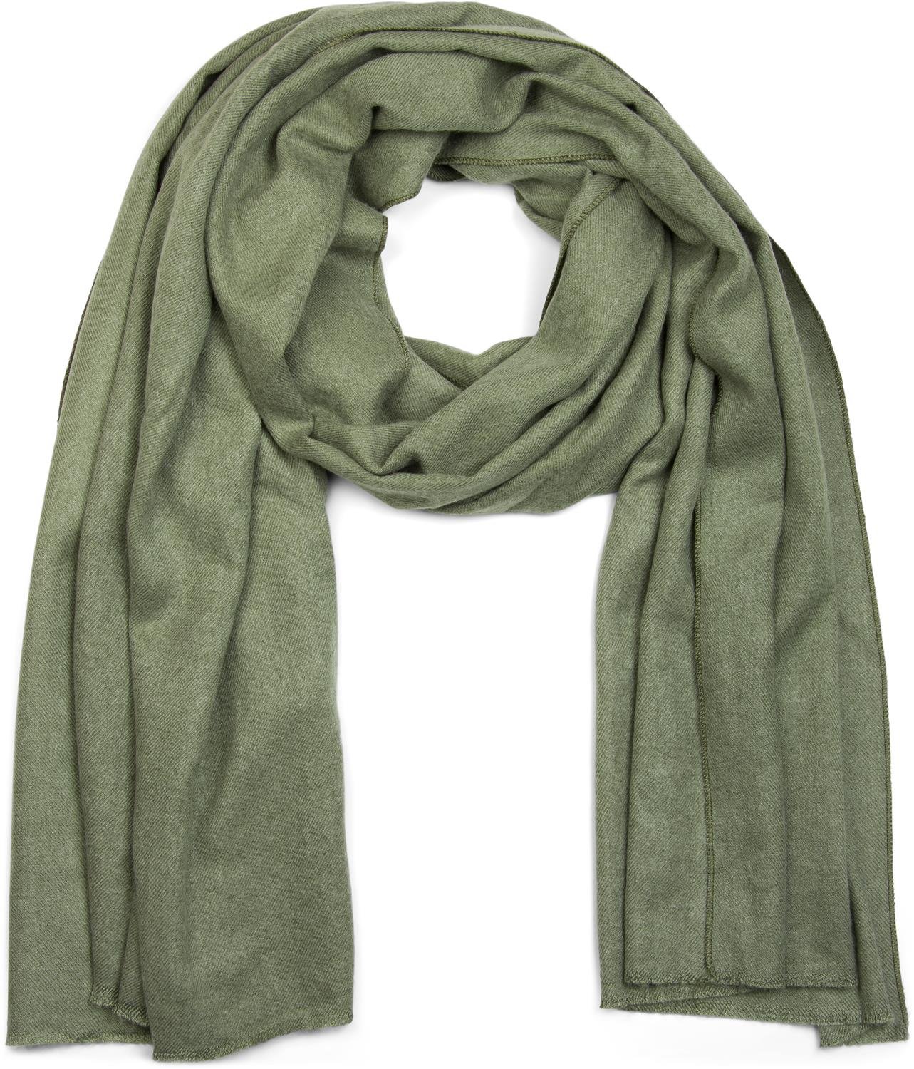 styleBREAKER soft solid color shawl scarf with fringes, wrap, unisex 01017070, Colour:Jade green