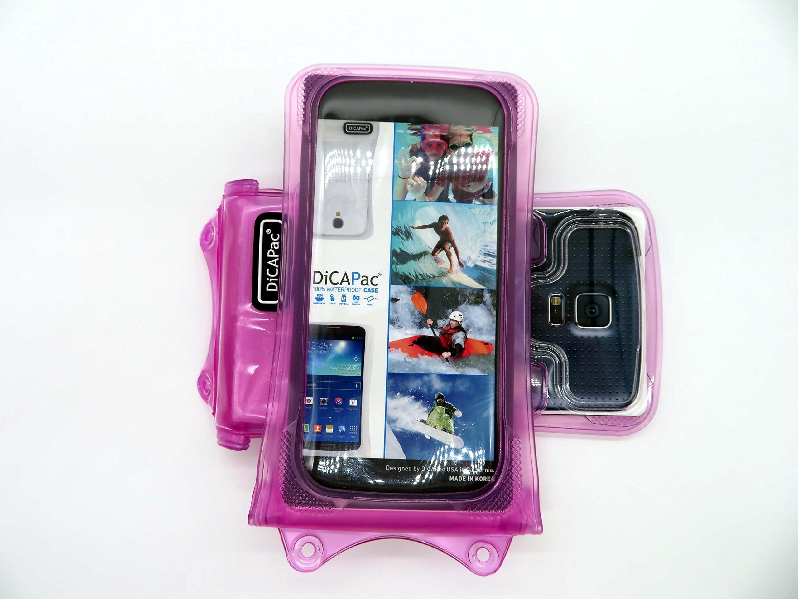 DiCAPac WP-C1 [Universal Waterproof Case] for Huawei Ascend G610/G610S/G615/G620s/G630/G700/G740 | IPX8 Certified Underwater Protection (Pink)
