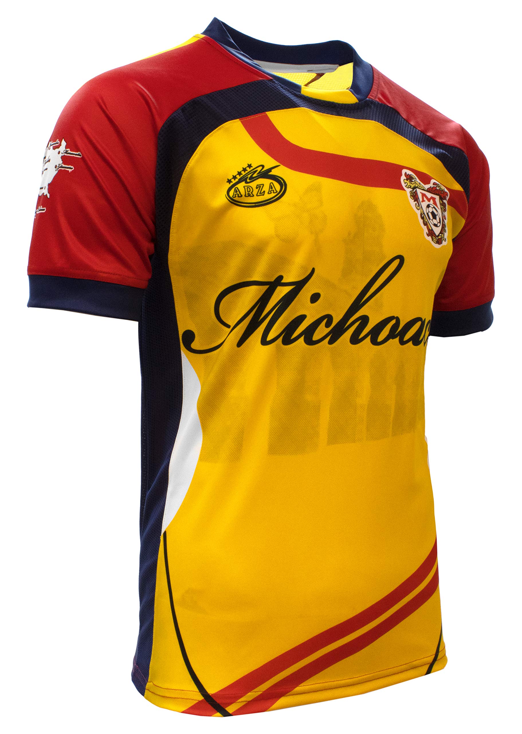 Michoacan Mexico Soccer Fan Jersey Color Yellow and White Short Sleeve (US, Alpha, X-Large, Medium, Regular, Regular, Yellow)