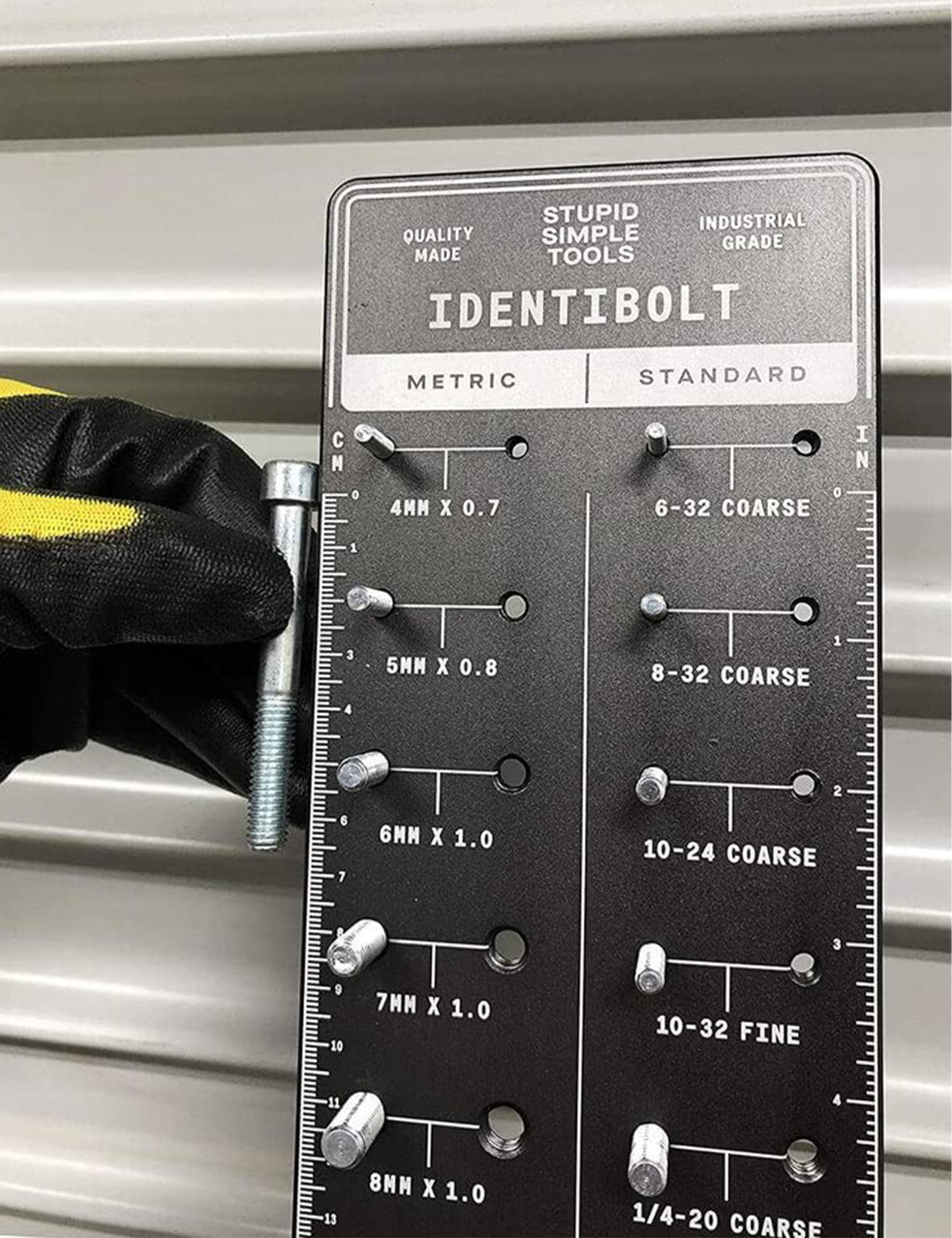 Lot de 28 jauges d'identification de vis et d'écrous, filetage métrique et américain 10B21 Écrous et testeurs de filetage en acier au carbone pour la détection de vis fixes