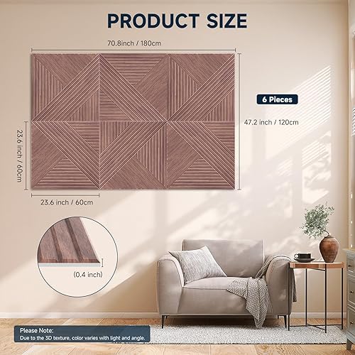 Miniatura 76 de Paquete de 8 paneles acústicos artísticos de espuma a prueba de sonido para paredes, paneles decorativos absorbentes de sonido de 48 x 32 pulgadas