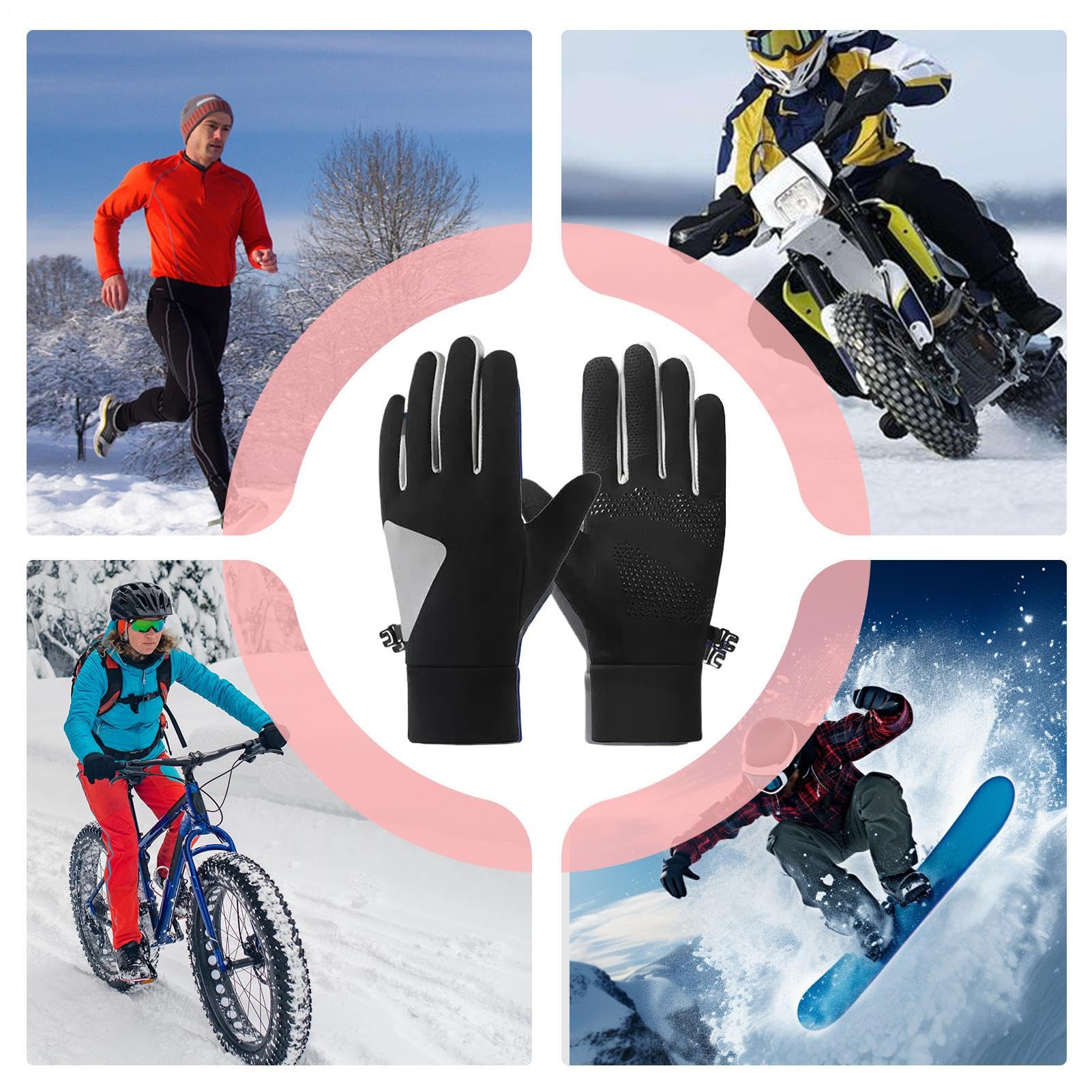Genérico Guantes Térmicos para Mujer - Guantes Eléctricos Impermeables y Abrigados | Equipo para Esquí y Snowboard con Capacidad Táctil | Suministros para Palear Nieve