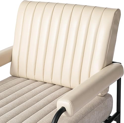 Miniatura 8 de Glitzhome Juego de 2 sillas de sala de estar, sillas de estilo moderno de mediados de siglo con reposabrazos acolchado, silla de lectura, silla