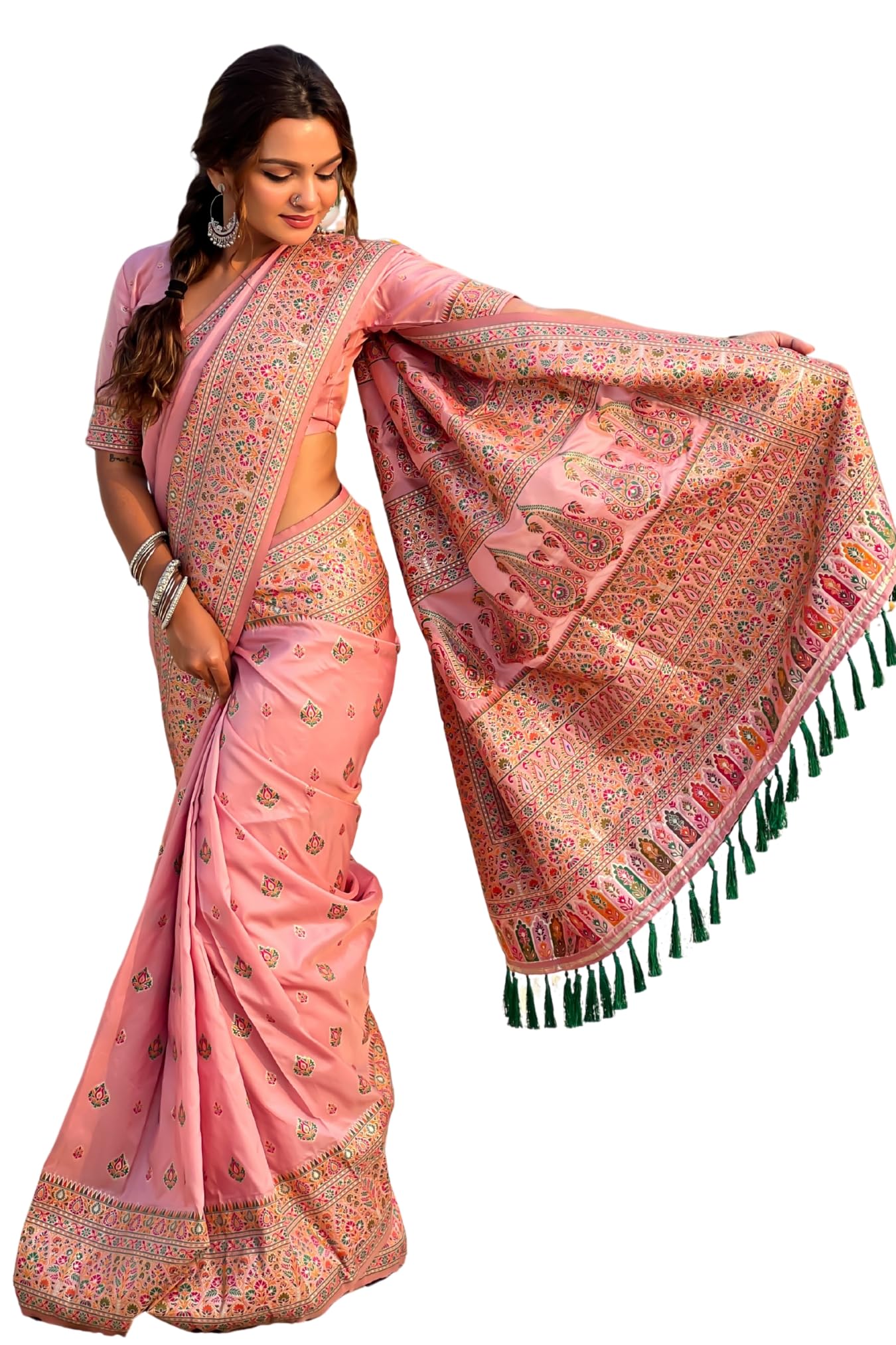 sgf11 Women's Kanjivaram Pure Soft Silk Saree With Unstitched Blouse Piece-picture-13