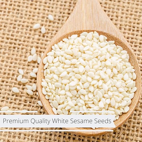 Miniatura 4 de It's Delish - Semillas de sésamo blanco gourmet (cascarillas) - Jarra de 6 libras con asa - Tamaño premium de sésamo entero a granel para