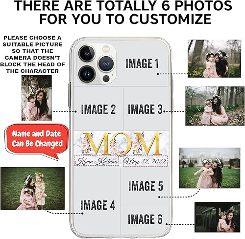 Miniatura 2 de Teléfono con fotos personalizadas, con imagen personalizada, funda de texto compatible con iPhone 15, 14, 13, 12, 11, X, XS, XR, 8, 7, 6s, Mini Pro