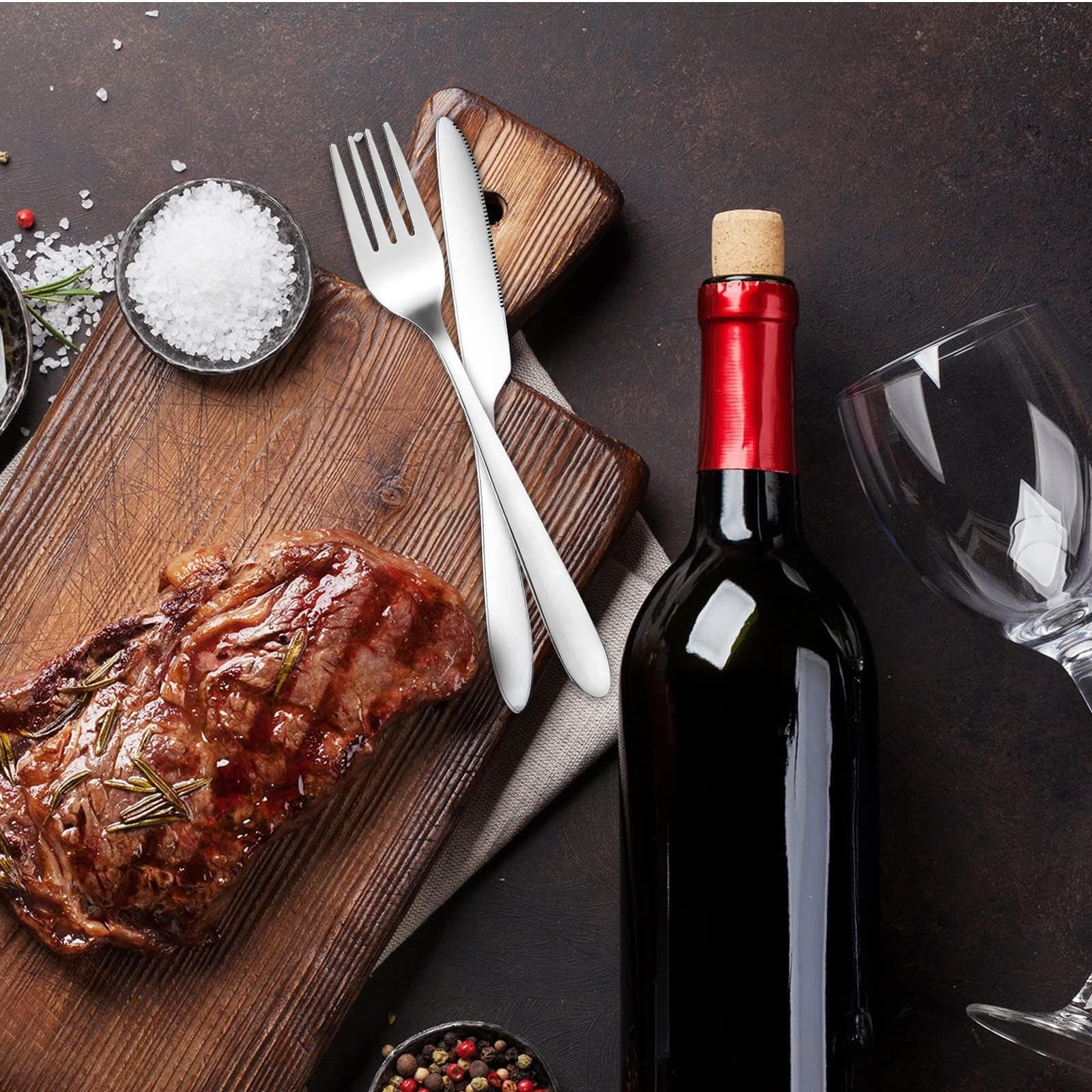 Set Posate Da Viaggio In Acciaio Inox Per 2 Persone - 12 Pezzi Con Borsa Portatile Per Campeggio E Picnic - Foto 8