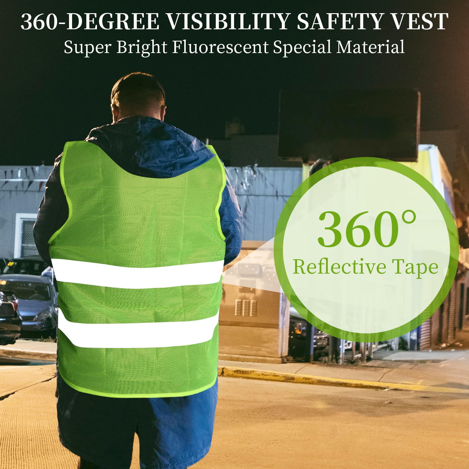 10 Pcs Gilet de Voitur Hommes Femme, Gilet de Sécurité de Voiture Réfléchissant, Gilet de Sécurité Voiture Jaune Haute Visibilité - Auto
