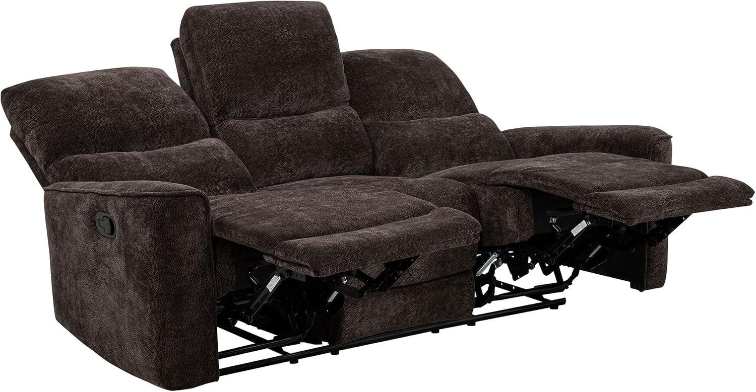 Coaster Home Furnishings - Navarro - 2-Piece Upholstered Reclining Sofa Set with Channel Tufting, Manual Recline, and Padded Armrests - Living Room - Dark Brown - 609571-S2