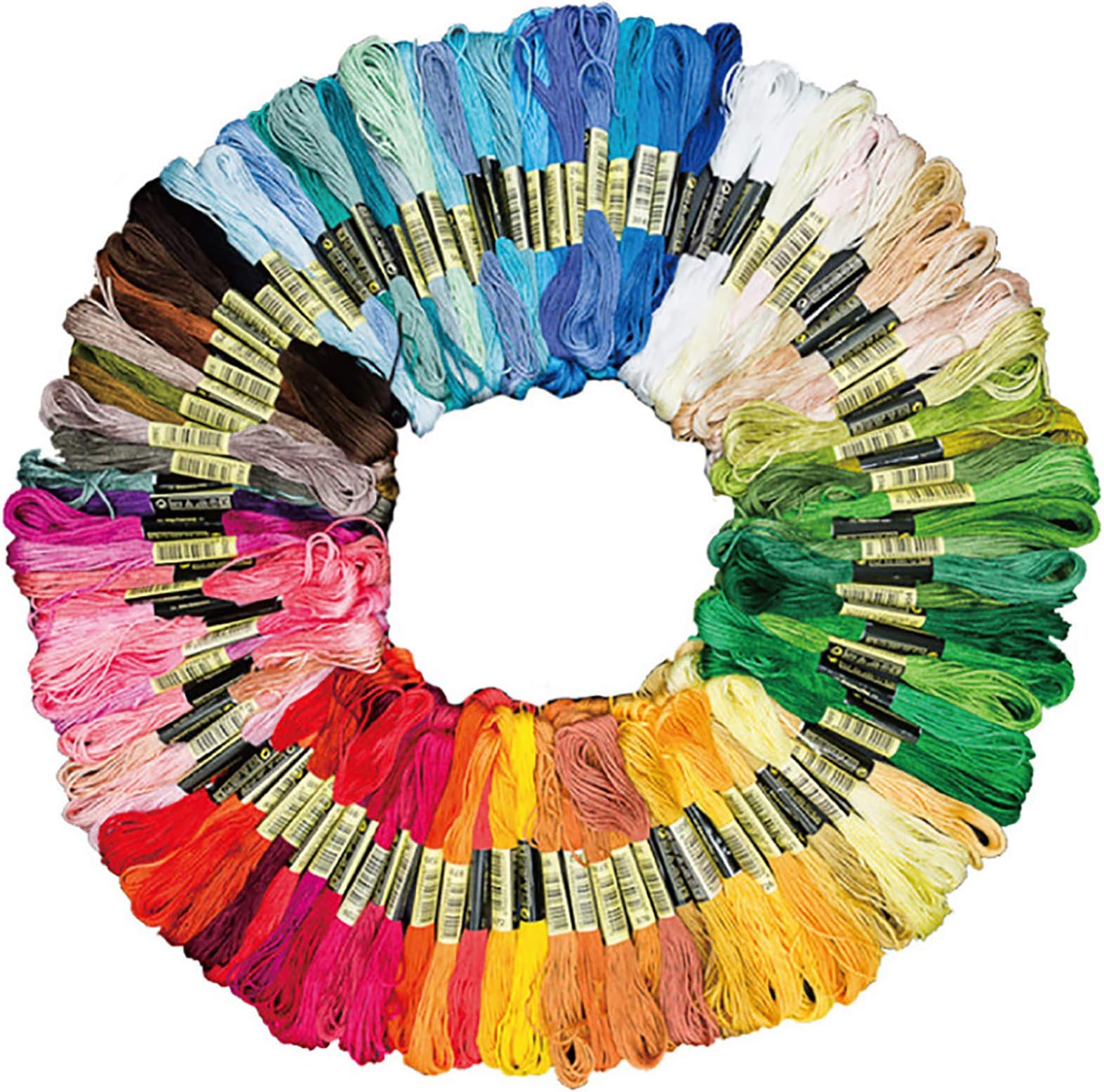Vilihkc Rainbow Color Embroidery Floss 150 Skeins Per Pack with Cotton for Cross Stitch Threads, Bracelet Yarn Craft Floss Embroidery Floss Set