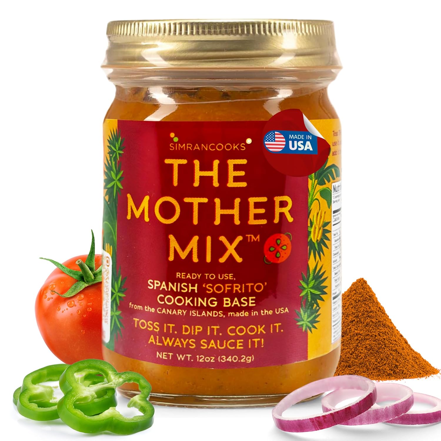 Simrancooks The Mother Mix, Spanish Paella Sofrito Cooking Base - Ready to Eat Vegetable Base for Paella, Meat, Rice & Seafood Mix - Vegan, Gluten-Free, Nut-Free, No Added Sugar 2 Pack - Made in USA