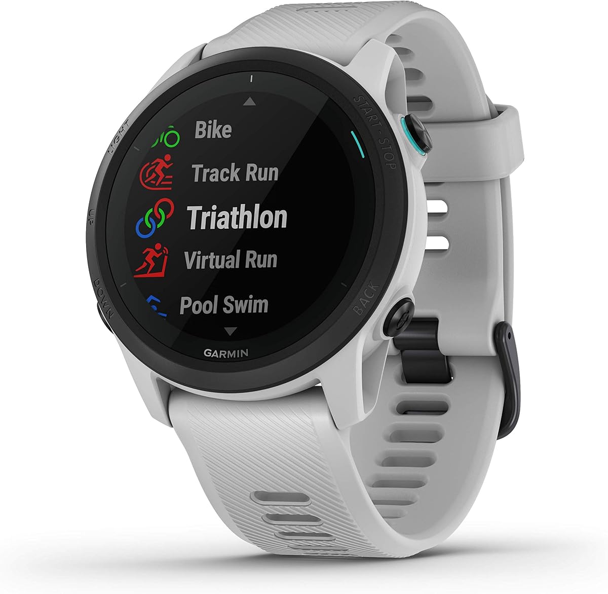 Garmin Forerunner 745, reloj para correr con GPS, estadísticas de entrenamiento detalladas y entrenamientos en el dispositivo, funciones esenciales de reloj inteligente, Whitestone (renovado)