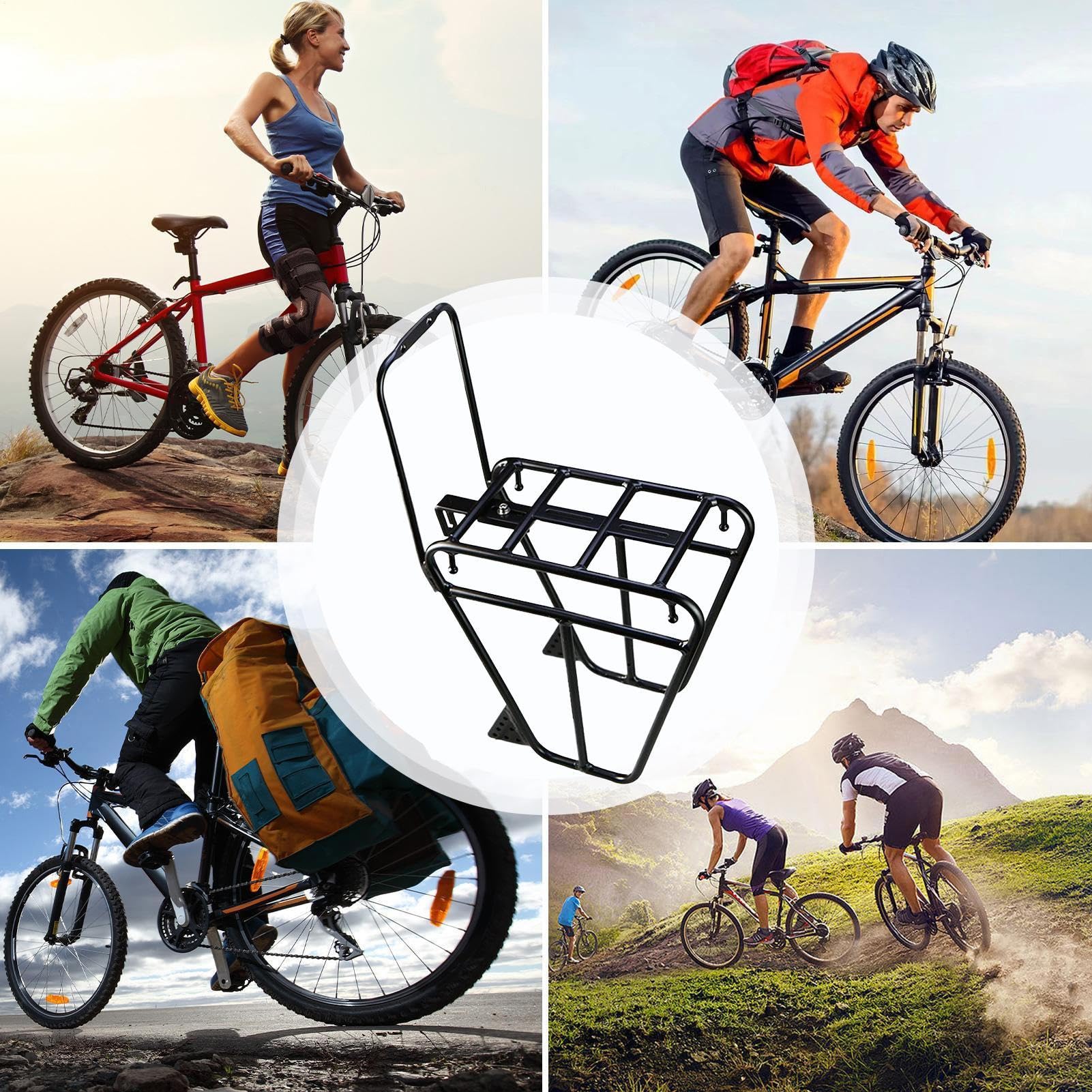 Rowery z przodu - przedni kosz rowerowy ze stopu aluminium | Sprzęt rowerowy do bagażu Sport Fitness Wędkarstwo Rodzina Backpacking Przyjaciele Zajęcia na świeżym powietrzu Touring
