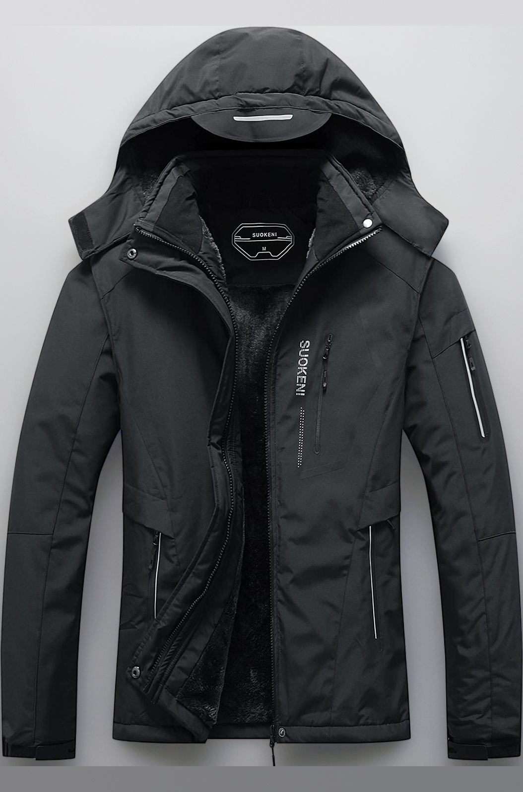 Men's Waterproof Ski Jacket Warm Winter Snow Coat Hooded Raincoat