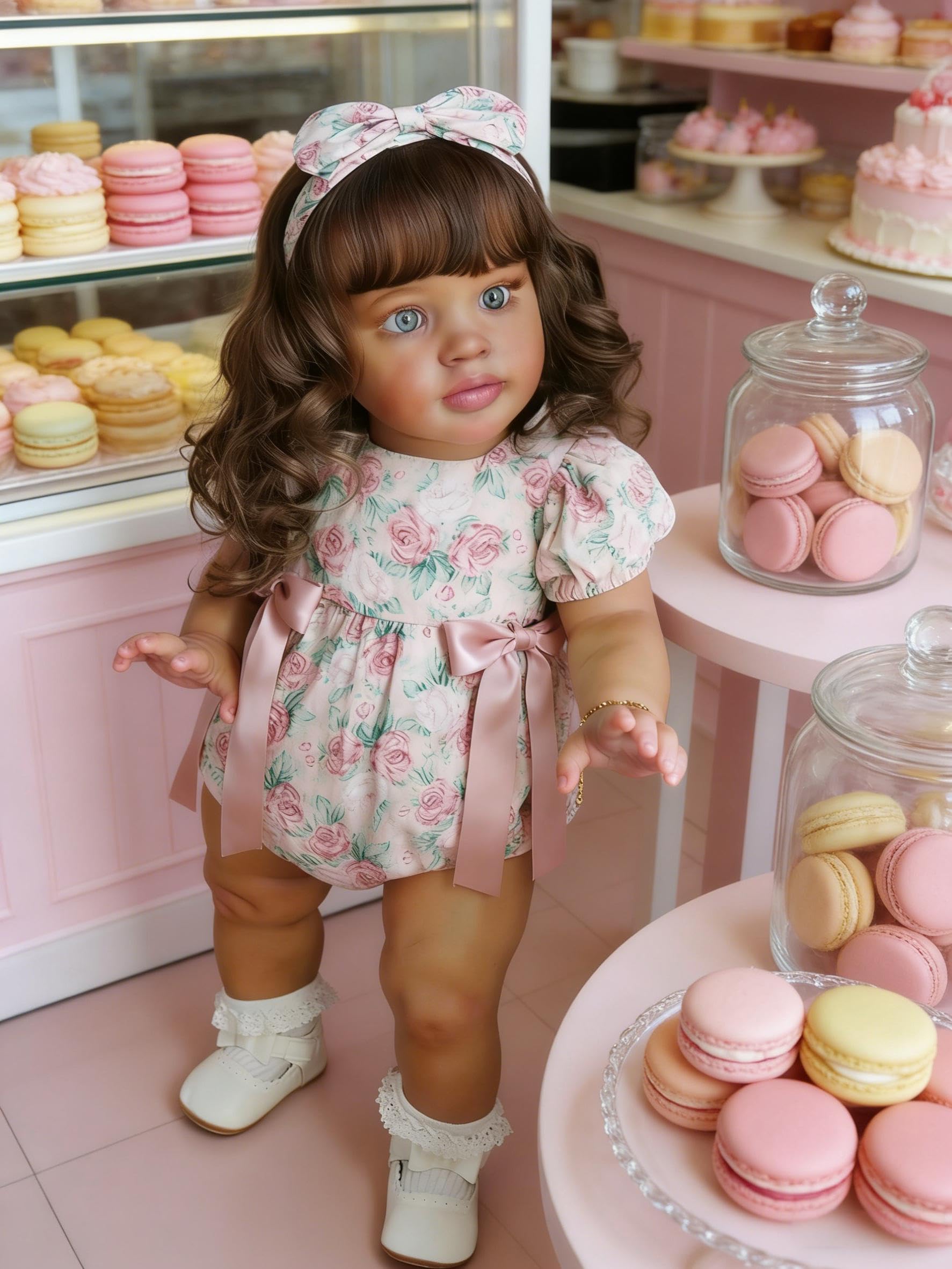 RXDOLL Real Baby Size Reborn Baby Dolls Soft Vinyl Cloth Body - 26 Inch Realistic Reborn Toddler Baby Girl Dolls, Real Life Baby Dolls Long Curly Hair, Lifelike Baby Reborn Dolls For Kids — image 1