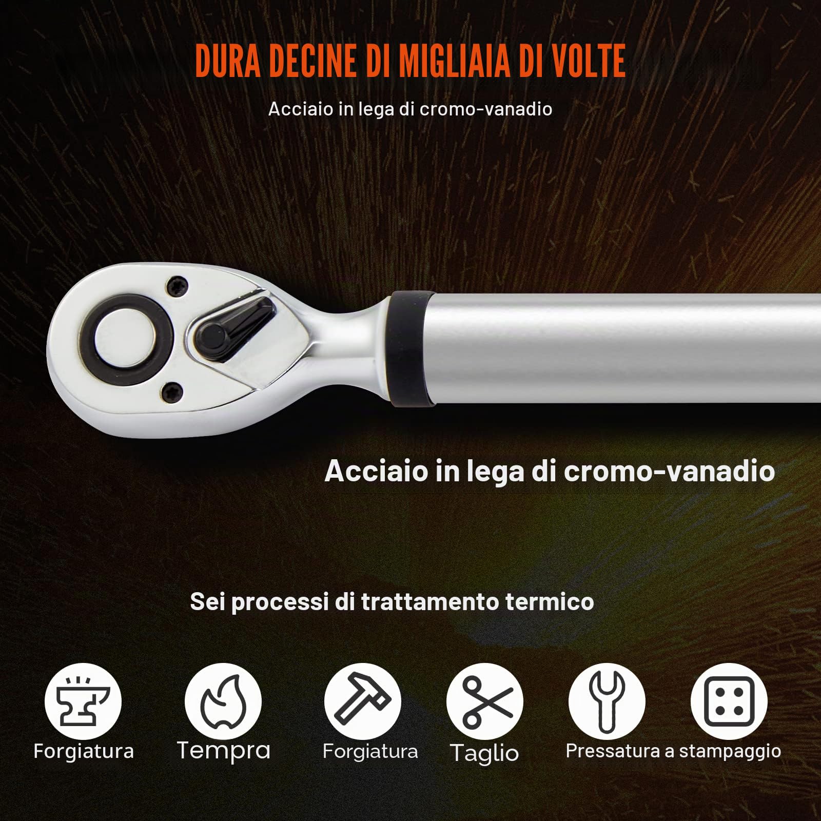 VEVOR Chiave Dinamometrica 1/2" Forza Torsione 34-340Nm Kit di Chiave Dinamometrica da Officina per Auto Moto Lettura Digitale Schermo LED Precisione ±2%, Kit di Chiave Torsiometrica 1/2" per Veicoli