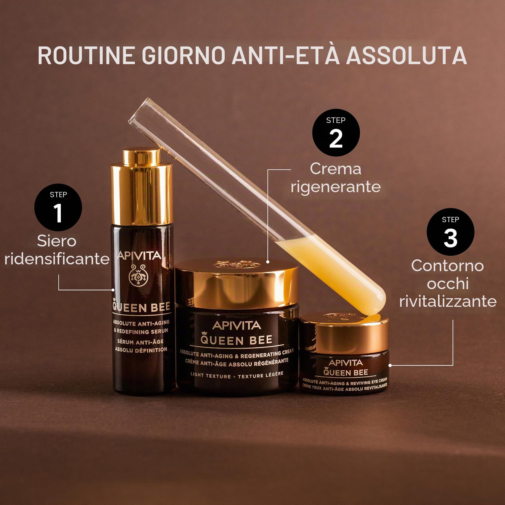 Apivita Queen Bee Crema Leggera Assoluta Anti-Età e Rigenerante 50ml - Crema viso idratante con pappa reale a rilascio controllato propoli miele - Rughe contorno viso sollevato macchie scure
