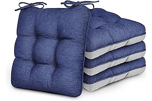 Navy Blue 16x16 Memory Foam Chair Cushions (Set of 4)
