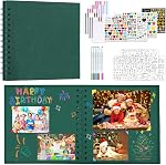 Scrapbook Photo Album, DIY 8 x 8 Inch Hardcover Kraft Blank Paper scrapbooking supplies, 40 Pages with 6 Metal Pens Memory scrap Book for Anniversary Family Wedding (Brown, 8 Inch 40 Pages)