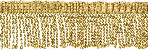 Miniatura 4 de Paquete económico de 10 yardas  2 pulgadas de largo bandera dorada delgada flequillo  estilo # BFT2, color caléndulas  FG (30 pies  29.9ft)