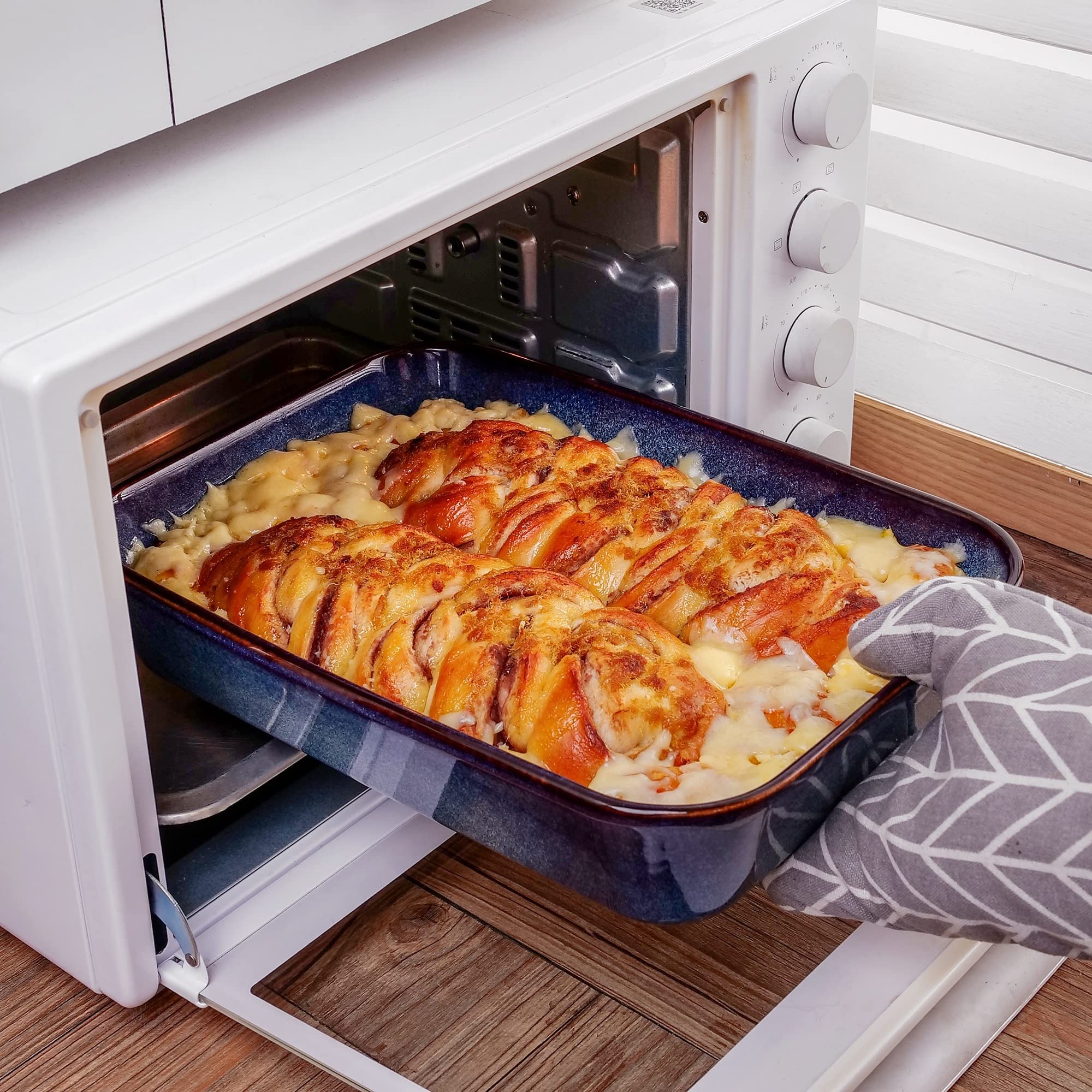 Formy do pieczenia prostokątna taca do pieczenia kolor glazura kamionka piekarnik płyta do pieczenia piekarnik do lasagne/ciasto/zapiekanka/tapas zestaw do pieczenia