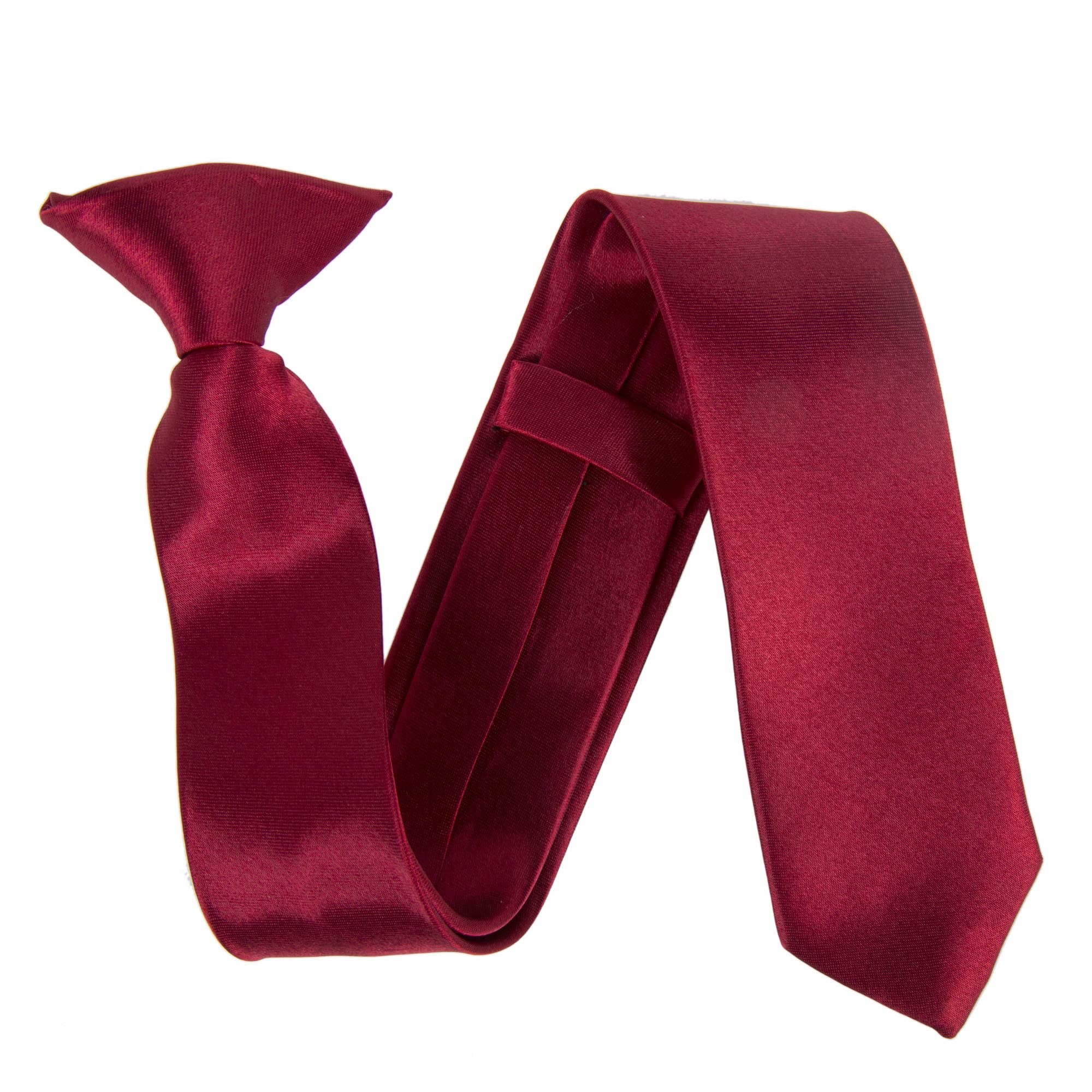 The Tie Company Maroon Kids Satin Clip On Ties