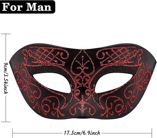 Miniatura 2 de SIQUK Máscaras de máscaras para parejas con palo, máscara veneciana de metal en un palo, máscara de disfraz de Halloween, máscara de Mardi Gras,