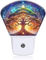 Vista 8 de Fantasy Lake Forest - Luces nocturnas enchufables, luna llena en cielo estrellado, luz nocturna enchufable a la pared, sensor de atardecer a