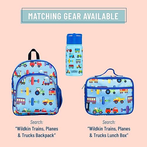 Miniatura 5 de Wildkin Botella de agua de acero inoxidable de 14 onzas para niños y niñas, perfecta para guardería, escuela o viajes, cuenta con parte superior de