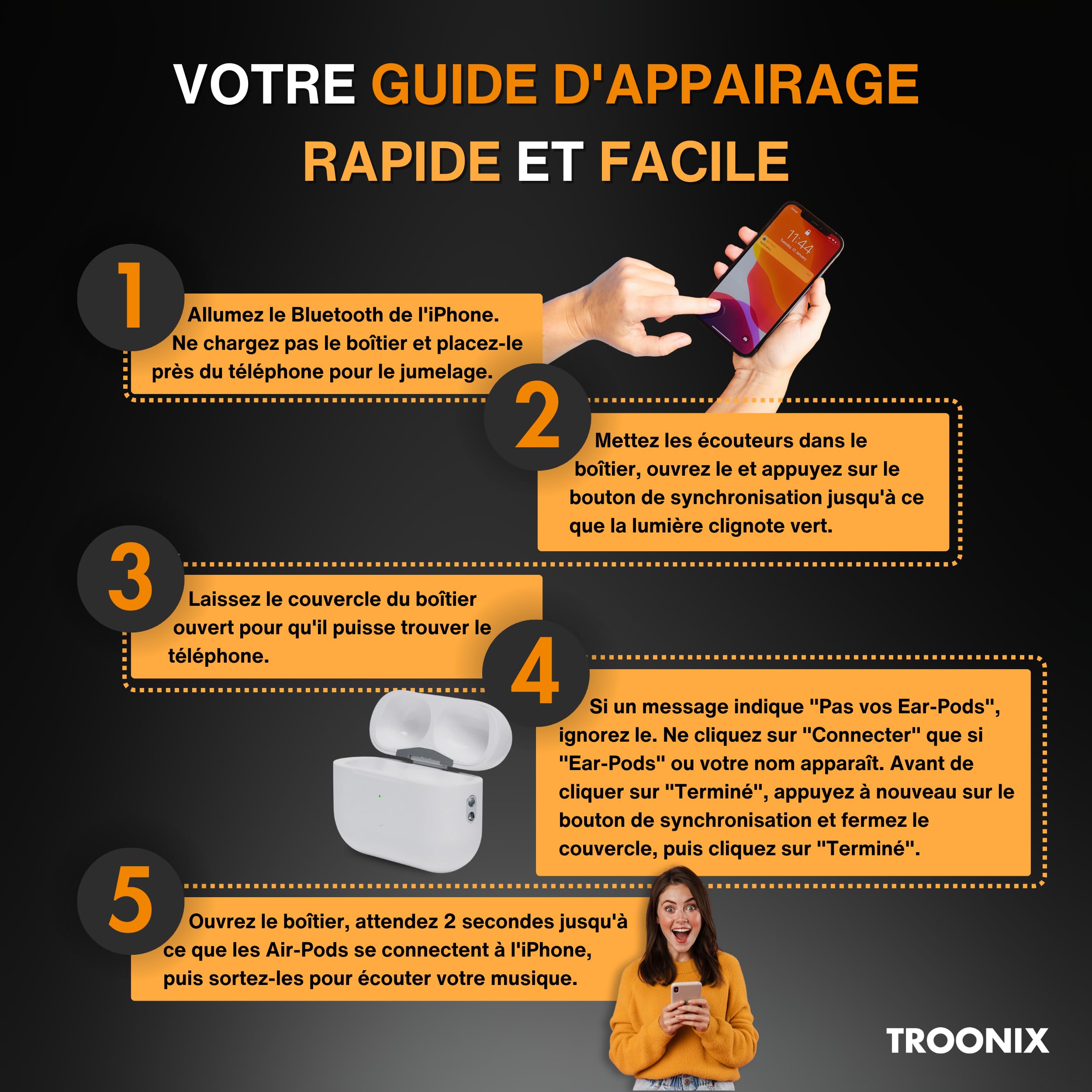 Étui de Chargement sans Fil Compatible avec AirPods Pro 1 et 2, boîtier de  Chargement de Rechange avec Bouton de synchronisation d'appairage  Bluetooth, Charge complète jusqu'à 5 Fois : Amazon.fr: High-Tech
