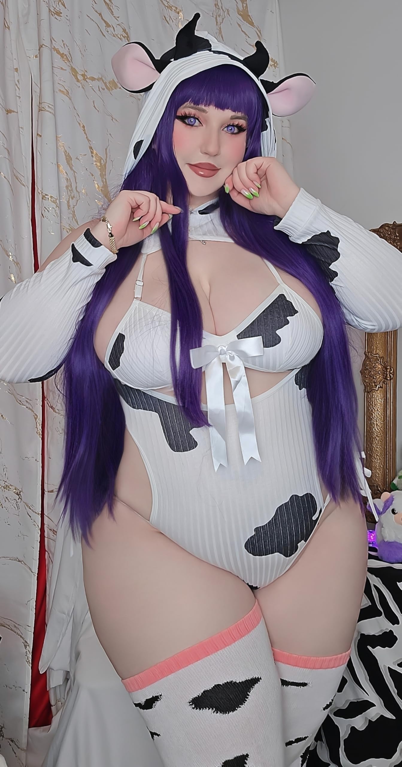 KORURACLUB Costume da cow sexy per cosplay, da donna, costume da mucca, costume da cows, costume da cosplay, lingerie da donna