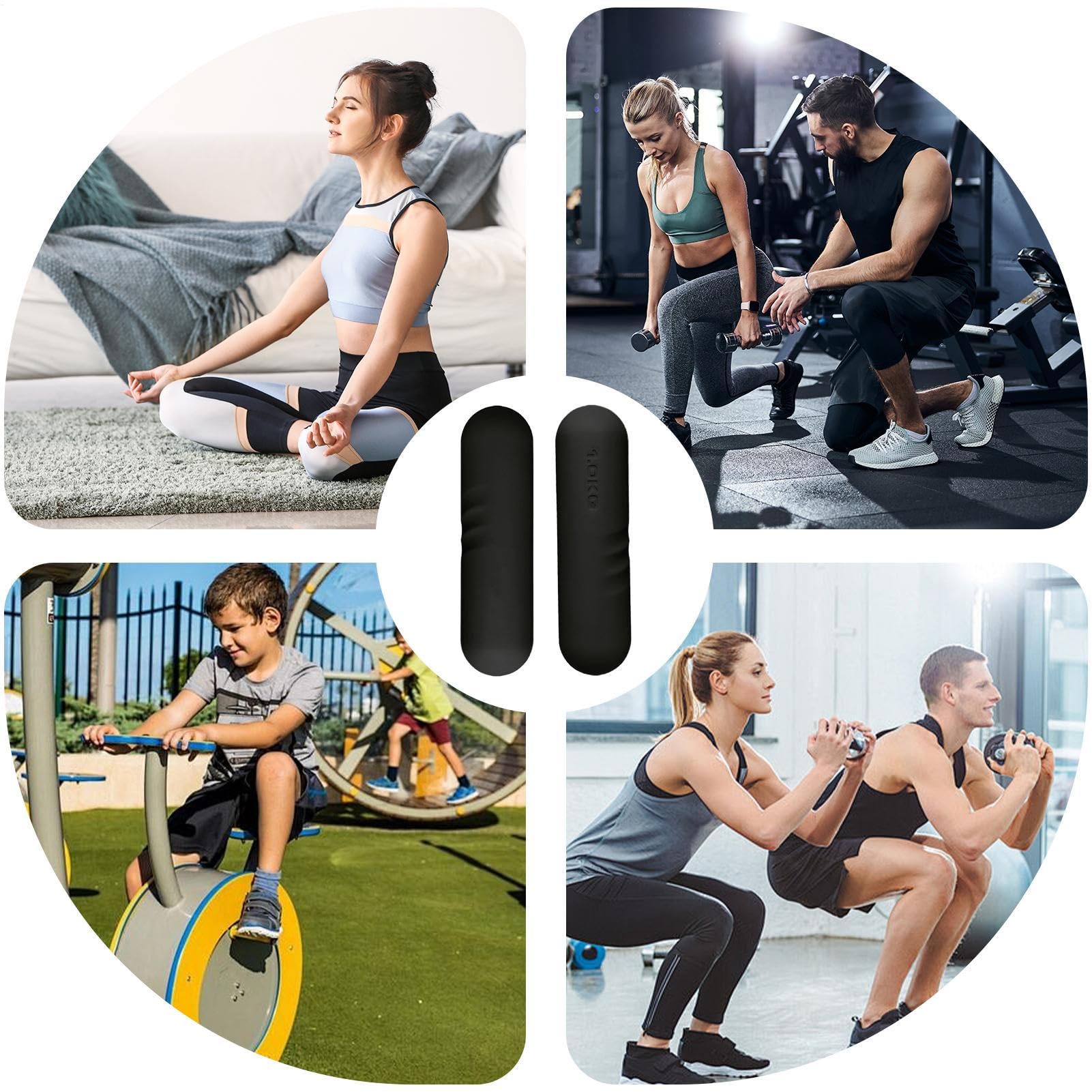 Zestaw ciężarków ręcznych, hantle 2 kg do treningu siłowego, 2 x przenośny drążek do ćwiczeń ręcznych, sprzęt fitness do siłowni, jogi, podnoszenia, pilatesu, cardio