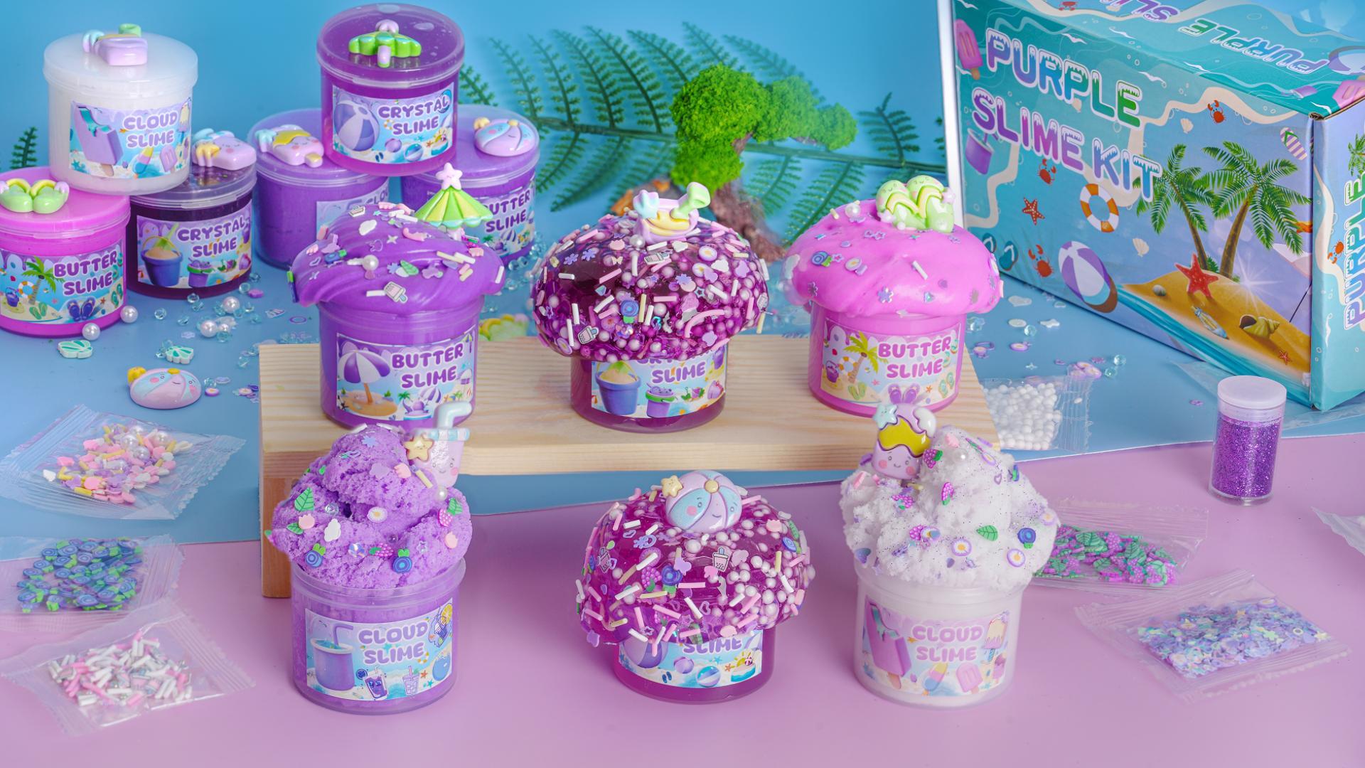 Amazon.com: LAWOHO 6 Packs Gradient Purple Slime Kit - Cloud