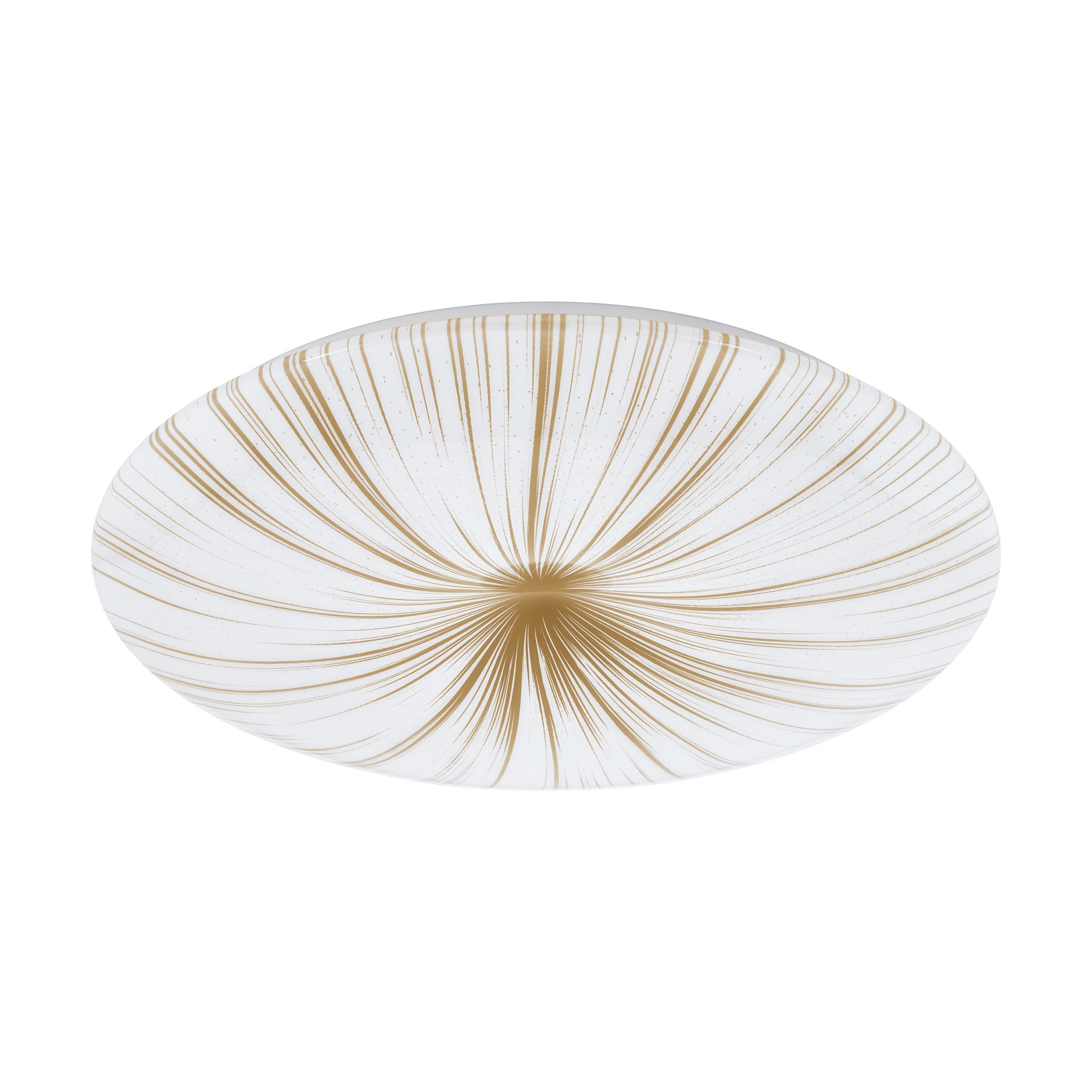 Eglo LED Ceiling Light Panel Nieves 1, Ø 20 in, Flush Mount Light Fixture with Crystal Effect, Starry Sky wall lamp, Metal and Plastic in White and Gold, Bedroom and Hallway Lighting, Warm White