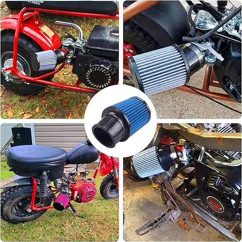 Miniatura 6 de Adaptador de filtro de aire mejorado de alto rendimiento Kit de bujía de admisión para Predator 212cc 6.5 Hp Motor Mini Bike Go Kart Racing (azul)