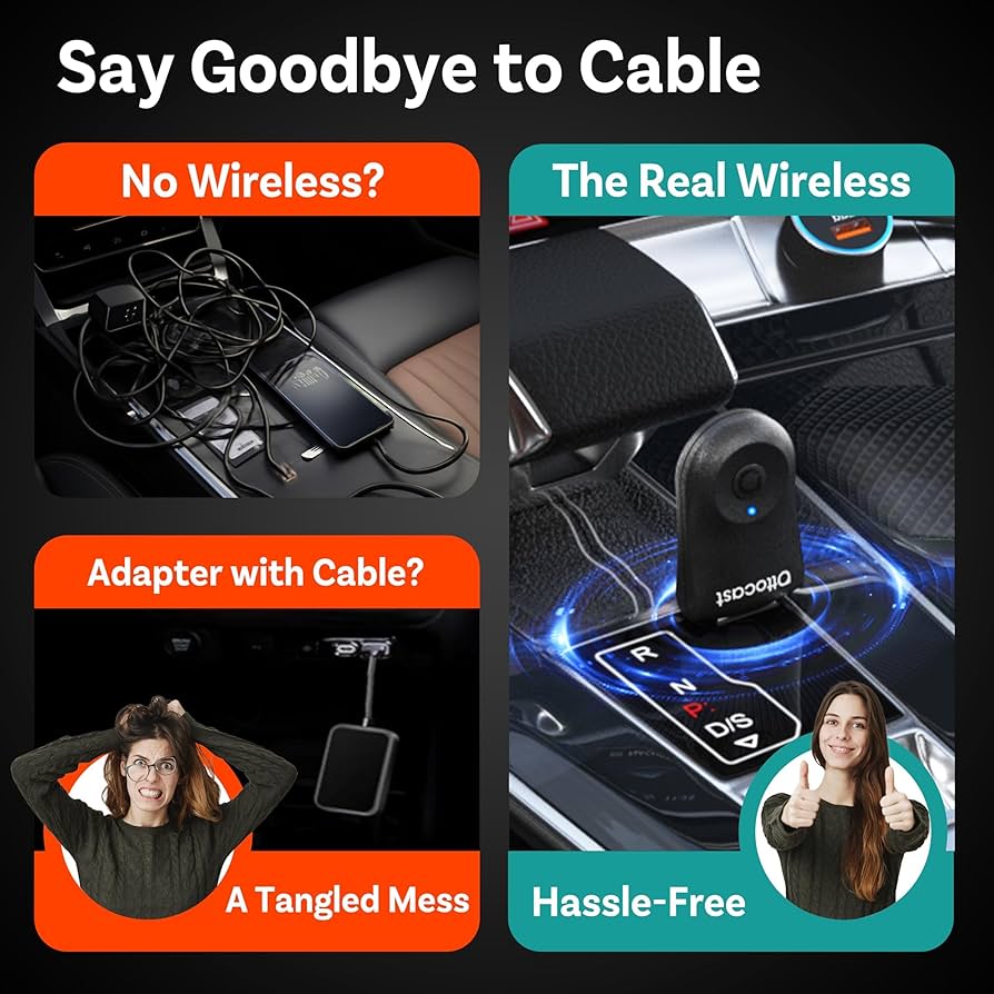 ルーター・ネットワーク機器 Ottocast Mini Wireless Car Adapter Ottocast Mini Wireless CarPlay & Android Auto Adapter | Plug