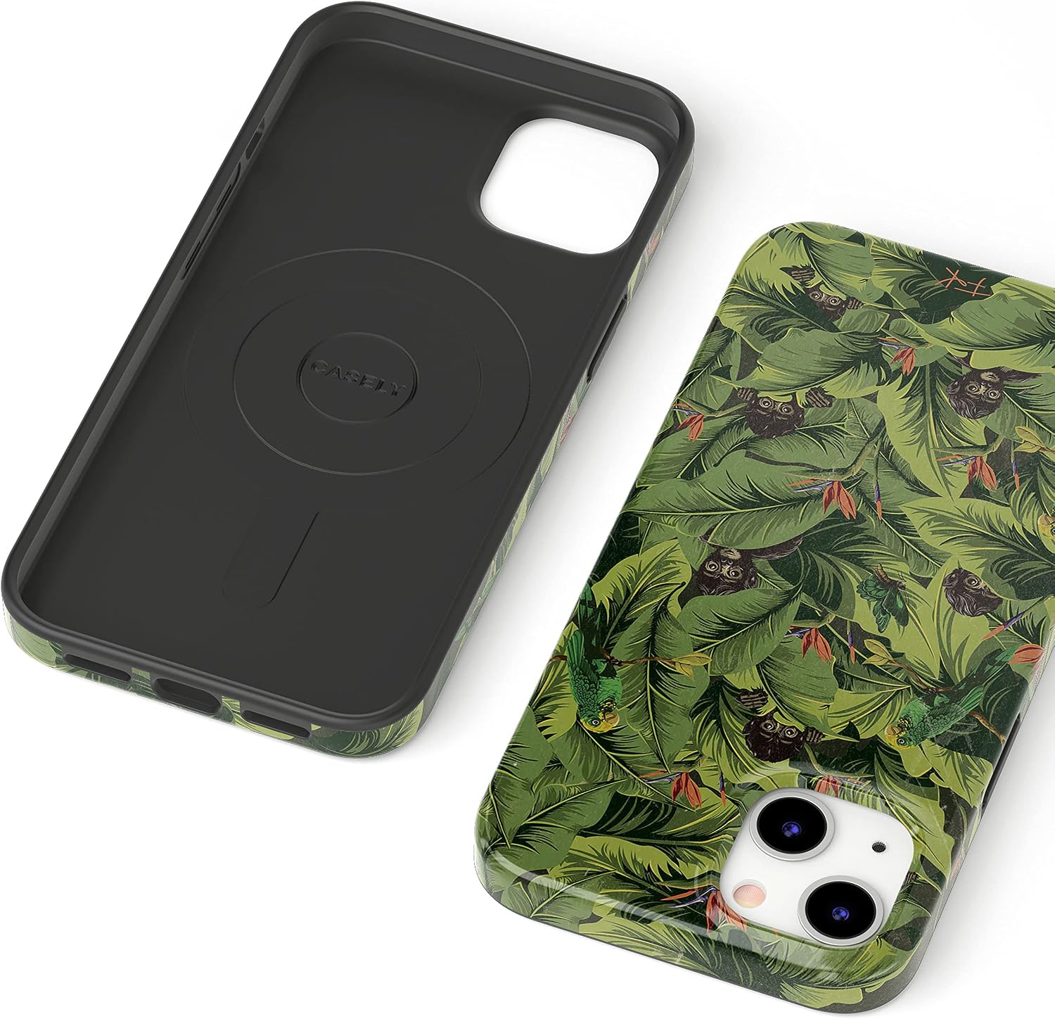 Casely iPhone 13 Case | Sneaky Monkeys | Frida Kahlo Jungle Floral | Compatible with MagSafe | Classic Ultra Slim Design