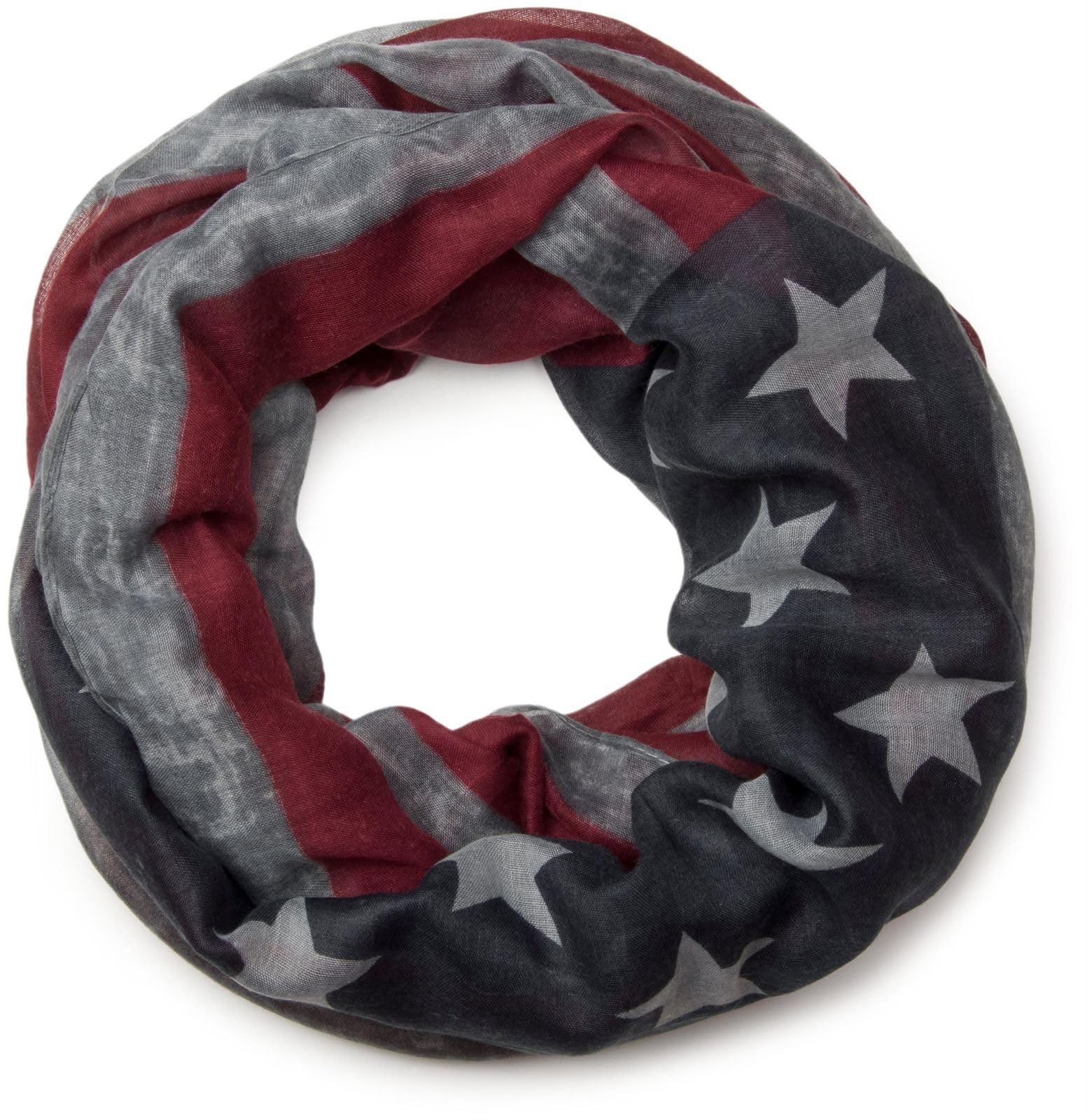styleBREAKER vintage design USA flag pattern tube scarf, stars and stripes, unisex 01016083, Colour:Grey