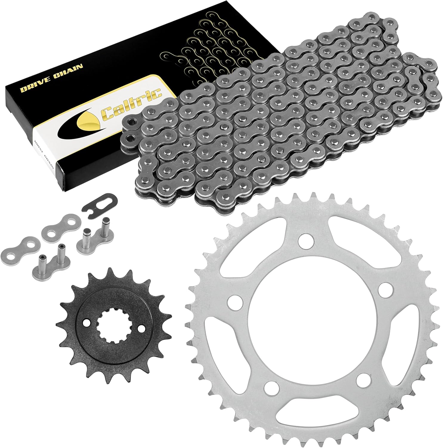 Caltric Drive Chain & Sprockets Kit Compatible with Honda VT750Dc Shadow Spirit 750 2000 2001 2002 2003