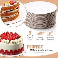 Vista 3 de 50 Pack Cake Boards, White Cake Boards 6 Inch Round, Circle Cardboard Base Board, Disposable Oil-Proof Cardboard Base for Baking Pizza Birthday