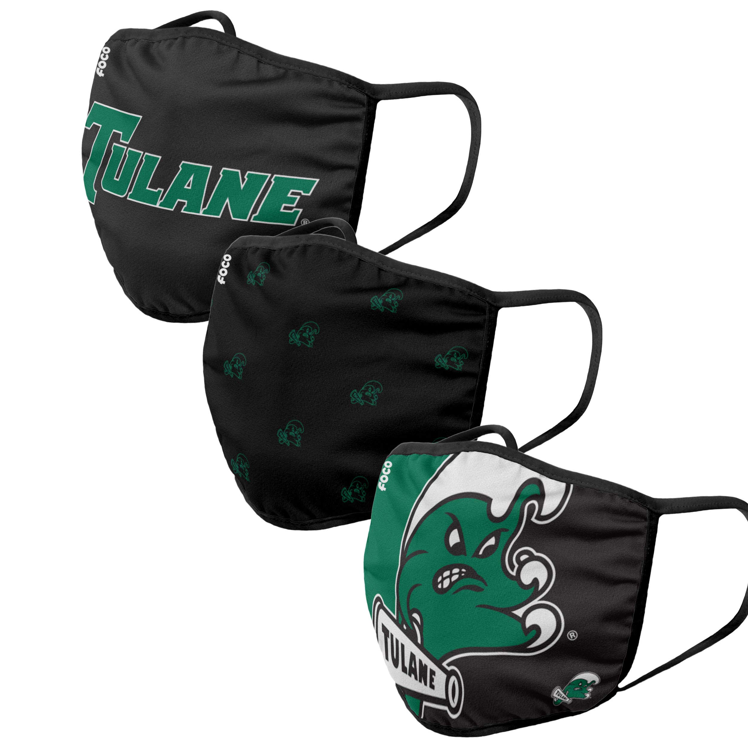 FOCO NCAA unisex-adult College Face Cover - Adult - 3 Pack