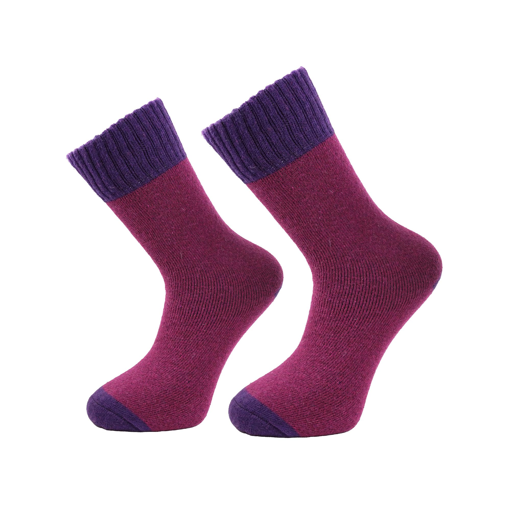 RockParty Merino Wool 2.4 TOG Thermal Hiking Socks - Thick, Warm, Moisture-Wicking Boot Socks for Winter, Running & Outdoors (UK, Alpha, One Size, Regular, Regular, 1, Purple)