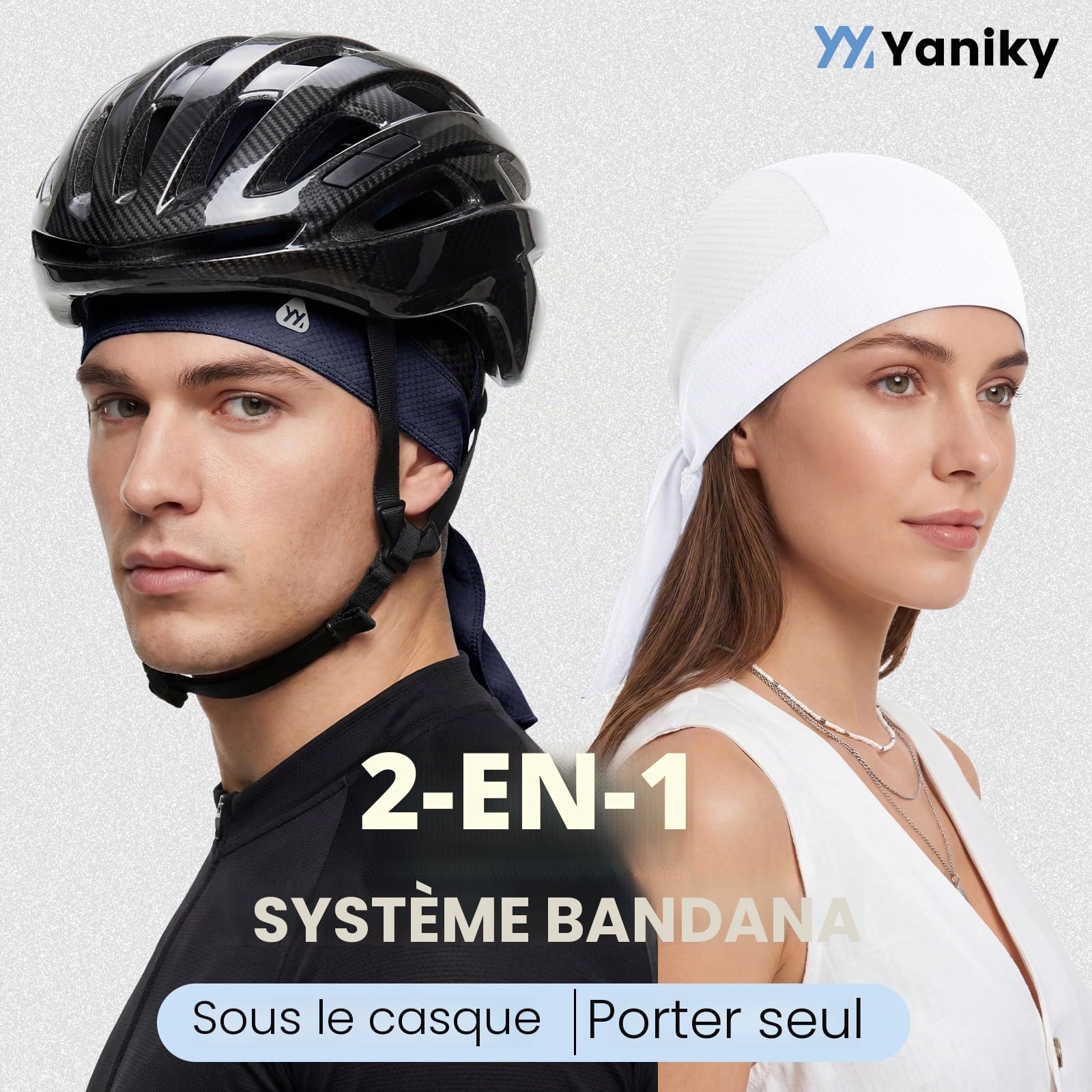 YANIKY Bandana de sport avec protection de la nuque allongée, foulard pour homme et femme, respirant, multipack comme sous-cagoule, Durag pour l'extérieur, la course à pied, le travail