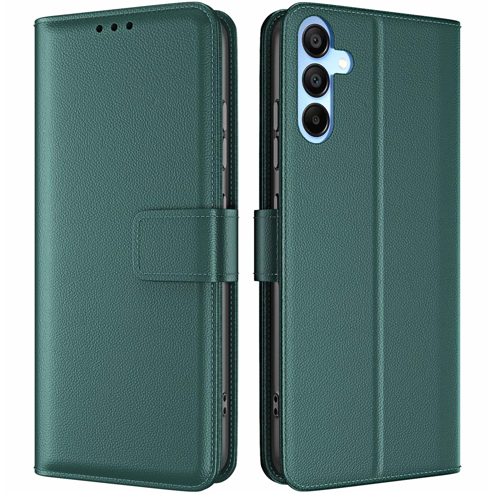 TQIAHF for Samsung Galaxy A35 5G Case Leather Wallet Phone Case Cover with Card Holder Slots Magnetic Flip Case Shockproof Folio Stand Book Style Phone Cover for Samsung Galaxy A35 5G,Dark Green
