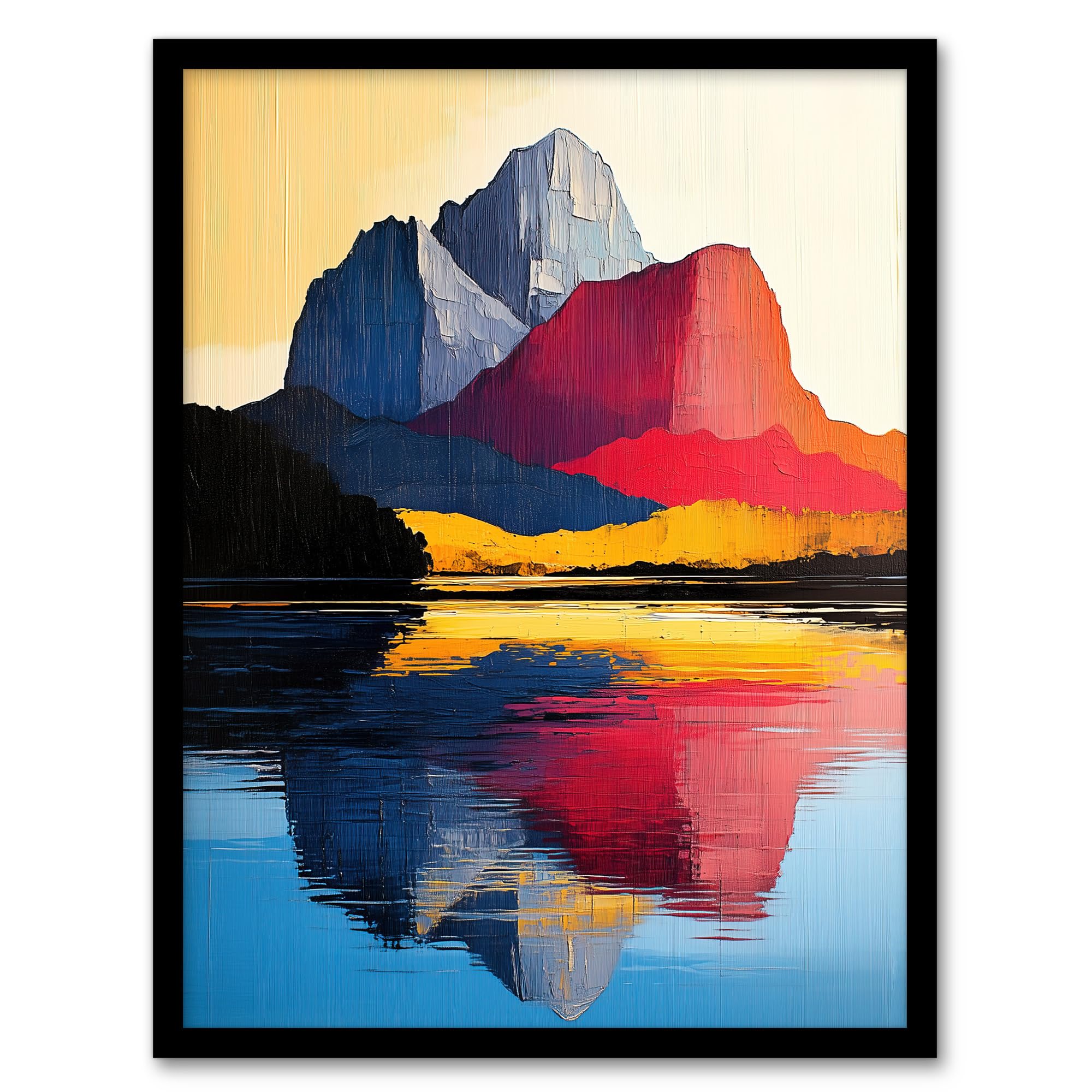 Artery8 Mount Assiniboine Abstract Mountain Lake Landscape Wall Art PrintA4 Size from B&Q