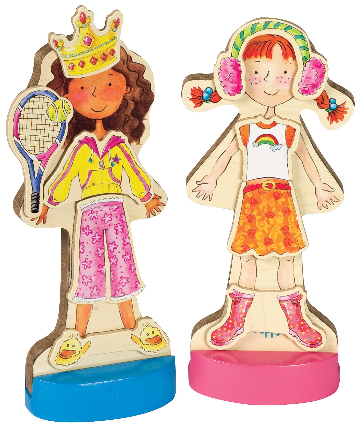 T.S. Shure Daisy Girls Deluxe Wooden Magnetic Dress-Up Dolls