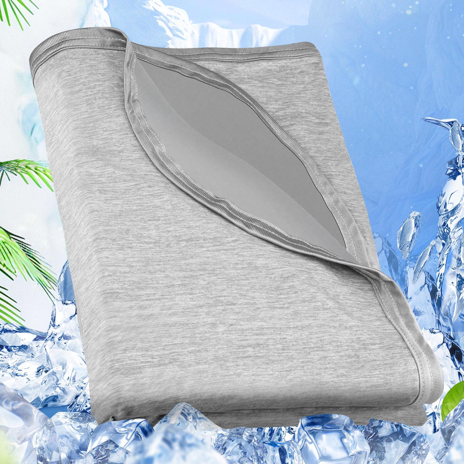 Coperte rinfrescanti per chi soffre il caldo,coperta estiva leggera da 150 * 200 cm con fibre refrigeranti Arc-Chill Q-Max>0,45,doppia faccia 2 in 1 coperta per bambini,coperta da soggiorno divano