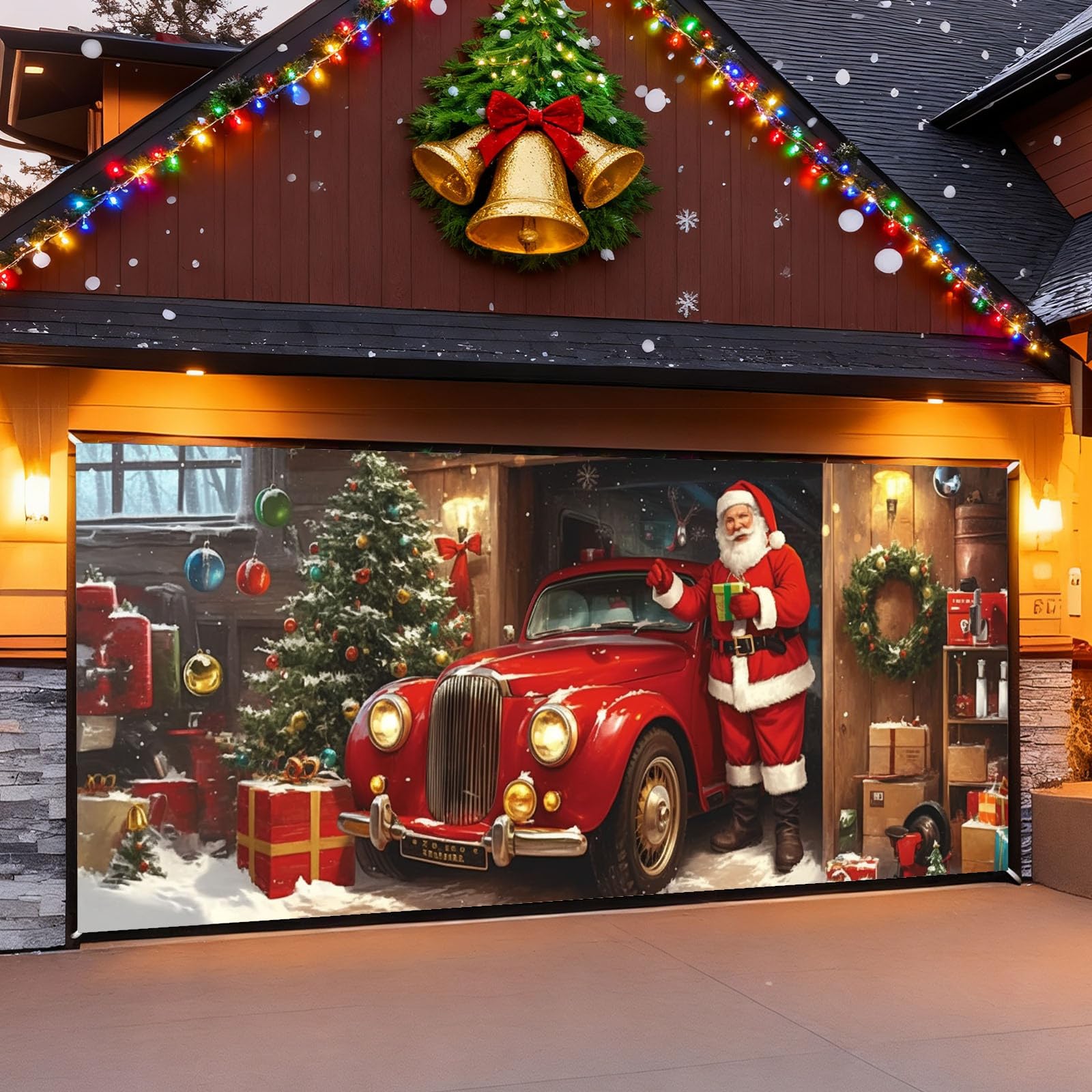 Decoraciones de baile de graduación con texto en inglés "The Merry Christmas" (Feliz Navidad)